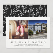 Nieuw Adres | Modern Minimalistische Twee Foto Aankondiging (Voorkant / Achterkant)