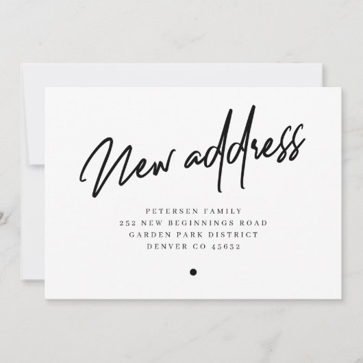 Nieuw adres modern script verplaatsen aankondiging (Voorkant)