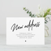 Nieuw adres modern script verplaatsen aankondiging (Staand voorkant)