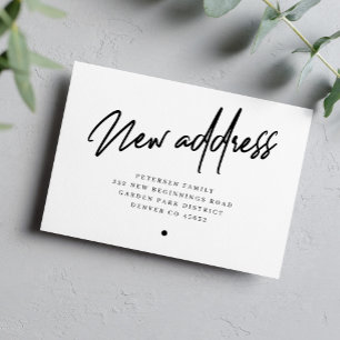 Nieuw adres modern script verplaatsen aankondiging