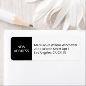Nieuw adres modern, zwart-wit gebruik etiket (Insitu)