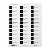 Nieuw adres modern, zwart-wit gebruik etiket (Full Sheet)