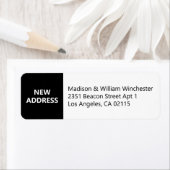 Nieuw adres moderne, gedurfde zwarte en witte gewo etiket (Insitu)