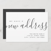 Nieuw adres Moderne Minimale Calligrafie Nieuw sta Aankondiging (Voorkant / Achterkant)
