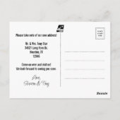 Nieuw Adres Monogram Rood Wit Blauw Gepersonalisee Briefkaart (Achterkant)