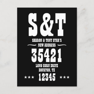 Nieuw adres Monogram Westerne stijl gepersonalisee Briefkaart