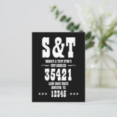 Nieuw adres Monogram Westerne stijl gepersonalisee Briefkaart (Staand voorkant)