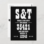 Nieuw adres Monogram Westerne stijl gepersonalisee Briefkaart (Voorkant / Achterkant)