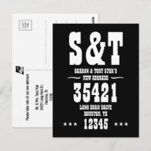 Nieuw adres Monogram Westerse stijl Gepersonalisee