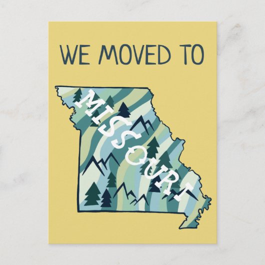 NIEUW ADRES Moving Missouri State geïllustreerde k Briefkaart (Voorkant)
