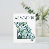 NIEUW ADRES Moving Missouri State geïllustreerde k Briefkaart (Staand voorkant)