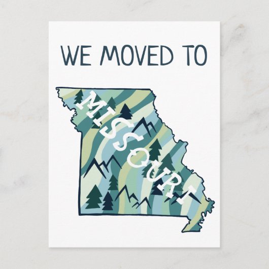 NIEUW ADRES Moving Missouri State geïllustreerde k Briefkaart (Voorkant)