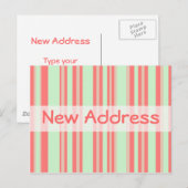 Nieuw Adres oranje groene strepen Aankondigingskaart (Voorkant / Achterkant)