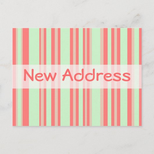Nieuw Adres oranje groene strepen Aankondigingskaart (Voorkant)
