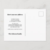 Nieuw adres Palm Tree Beach Scene Bewegen Aankondigingskaart (Achterkant)