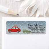 Nieuw adres Red Fiat 500 Christmas tree Label (Insitu)