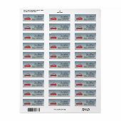 Nieuw adres Red Fiat 500 Christmas tree Label (Full Sheet)