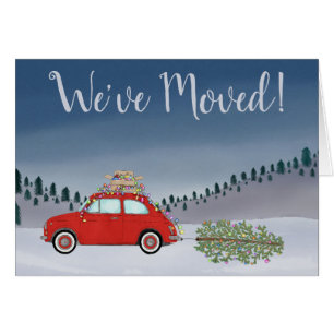 Nieuw adres: Red Fiat 500-kerstboomkleuren Waterve