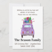 Nieuw adres Retro Fiat 500 met cadeaus Kaart (Achterkant)