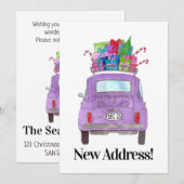 Nieuw adres Retro Fiat 500 met cadeaus Kaart (Voorkant / Achterkant)