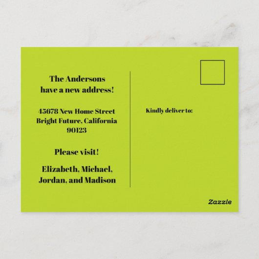 Nieuw adres Retro Spring Floral Briefkaart (Achterkant)