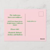 Nieuw adres Retro Spring Floral Briefkaart (Achterkant)