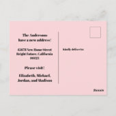 Nieuw adres Retro Spring Floral Briefkaart (Achterkant)