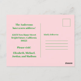Nieuw adres Retro Spring Floral Briefkaart
