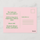 Nieuw adres Retro Spring Floral Briefkaart (Achterkant)