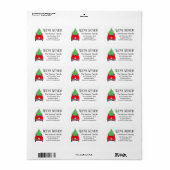 Nieuw adres Rode auto met kerstboom Etiket (Full Sheet)