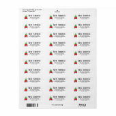 Nieuw adres Rode auto met kerstboom Etiket (Full Sheet)