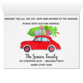 Nieuw adres Rode auto met Waterverf voor kerstbome (Binenzijde Horizontaal (Onderkant))