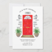Nieuw adres Rode deur Aankondiging (Voorkant)