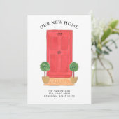 Nieuw adres Rode Waterverf deur verplaatsen Aankondiging (Staand voorkant)