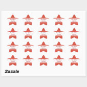 Nieuw adres rood ster sticker (Vel)