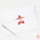 Nieuw adres rood ster sticker (Envelop)