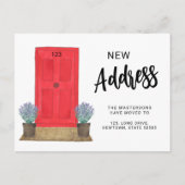 Nieuw Adres Rood van de Beweging van de Aankondigi Aankondigingskaart (Voorkant)