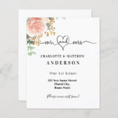 Nieuw adres roos gouden bloem (Voorkant / Achterkant)