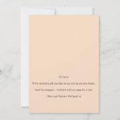 Nieuw adres roos roze perzikaankondiging aankondiging (Achterkant)