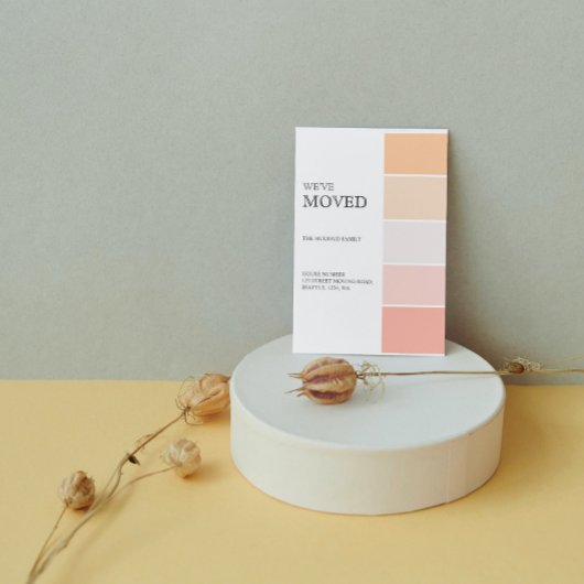 Nieuw adres roos roze perzikaankondiging aankondiging