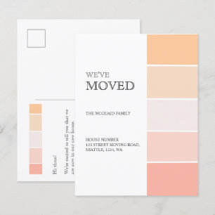 Nieuw adres roos roze perzikaankondiging aankondigingskaart