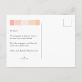 Nieuw adres roos roze perzikaankondiging aankondigingskaart (Achterkant)