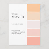 Nieuw adres roos roze perzikaankondiging aankondigingskaart (Voorkant)