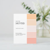 Nieuw adres roos roze perzikaankondiging aankondigingskaart (Staand voorkant)