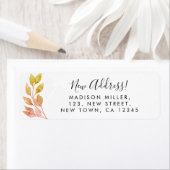 Nieuw adres Rust gebladerte Retouradres Etiket (Insitu)