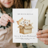 Nieuw Adres Schattigee Katten in Kartonnen Doos Aankondiging