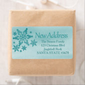 Nieuw adres: Sneeuwflake Holiday-adreslabel Etiket (Insitu)