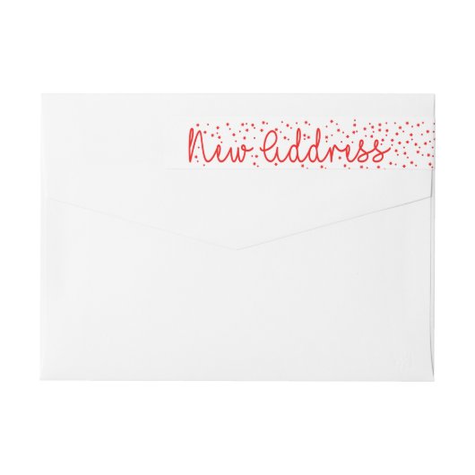 Nieuw adres Snowflake wraparound-etiket (Achterkant)