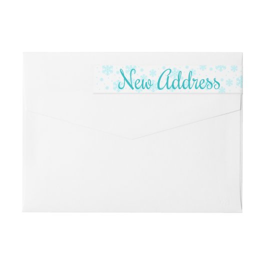 Nieuw adres Snowflake wraparound-etiket (Achterkant)