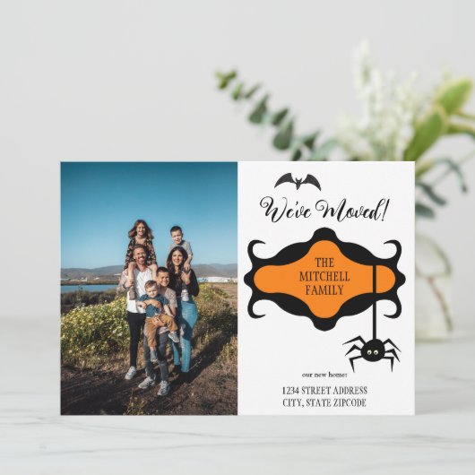 Nieuw adres toevoegen Foto-halloween dat we verpla Aankondiging (Staand voorkant)